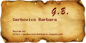 Gerbovics Barbara névjegykártya